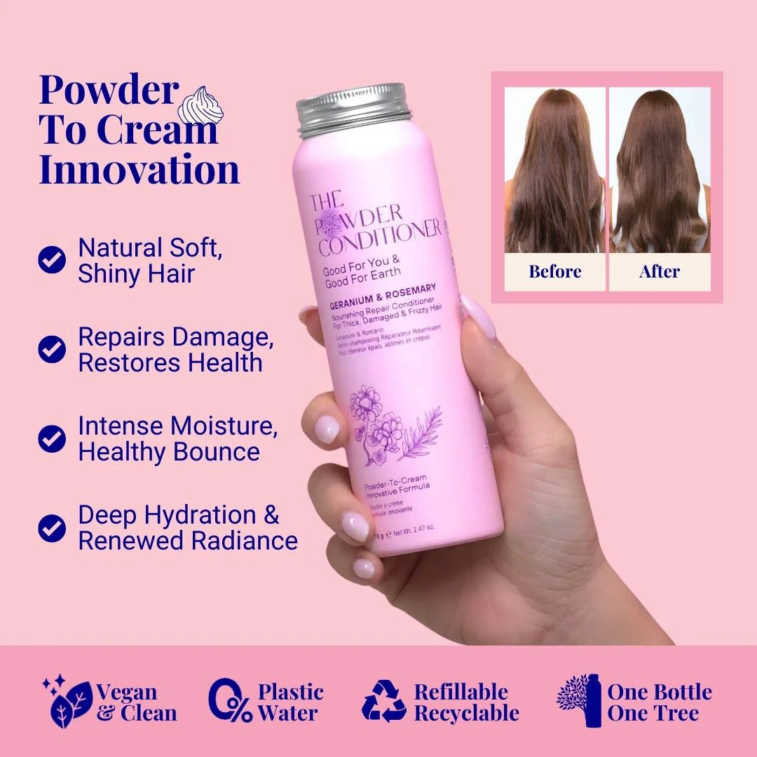 Nourishing Repair Conditioner For Thick, Damaged & Frizzy Hair Geranium & Rosemary 70g / 2.47oz