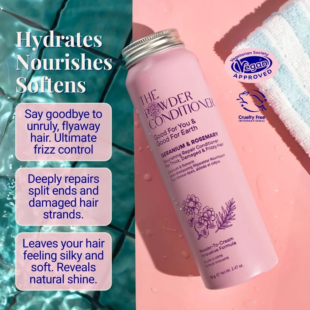 Nourishing Repair Conditioner For Thick, Damaged & Frizzy Hair Geranium & Rosemary 70g / 2.47oz