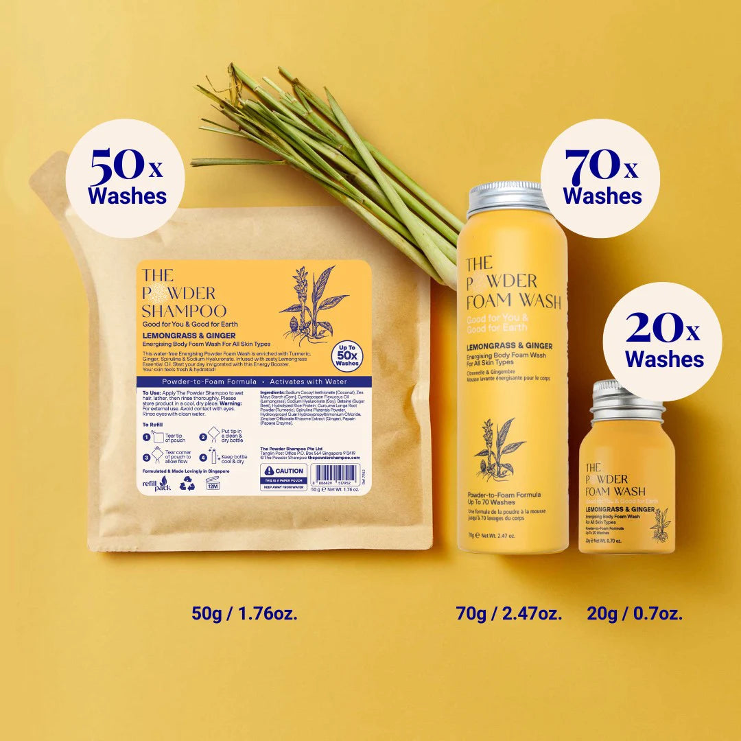 Energising Body Foam Wash For All Skin Types Lemongrass & Turmeric 70g / 2.47oz