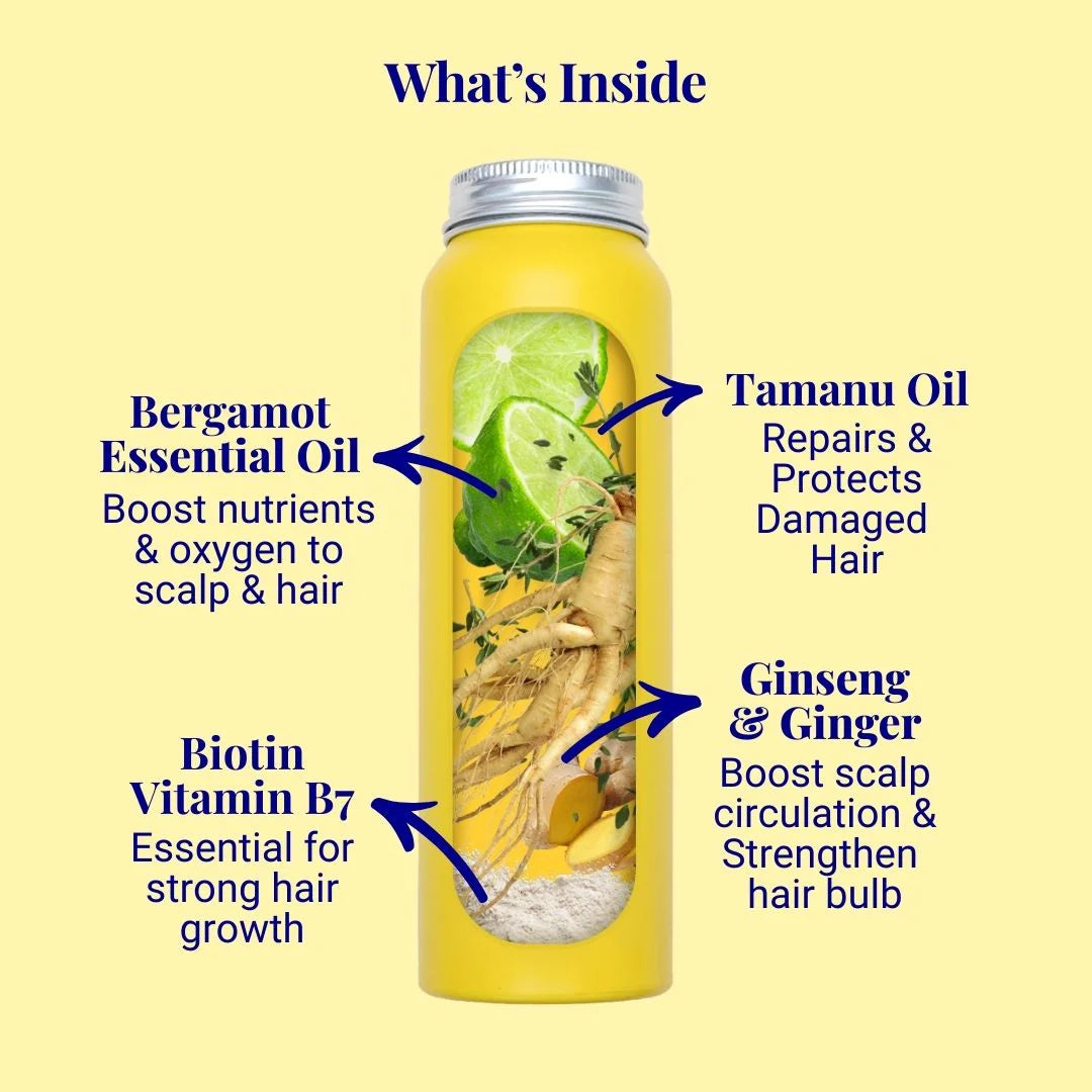Invigorating Shampoo For Thinning & Ageing Hair Bergamot, Biotin, Ginger & Ginseng 70g / 2.47oz
