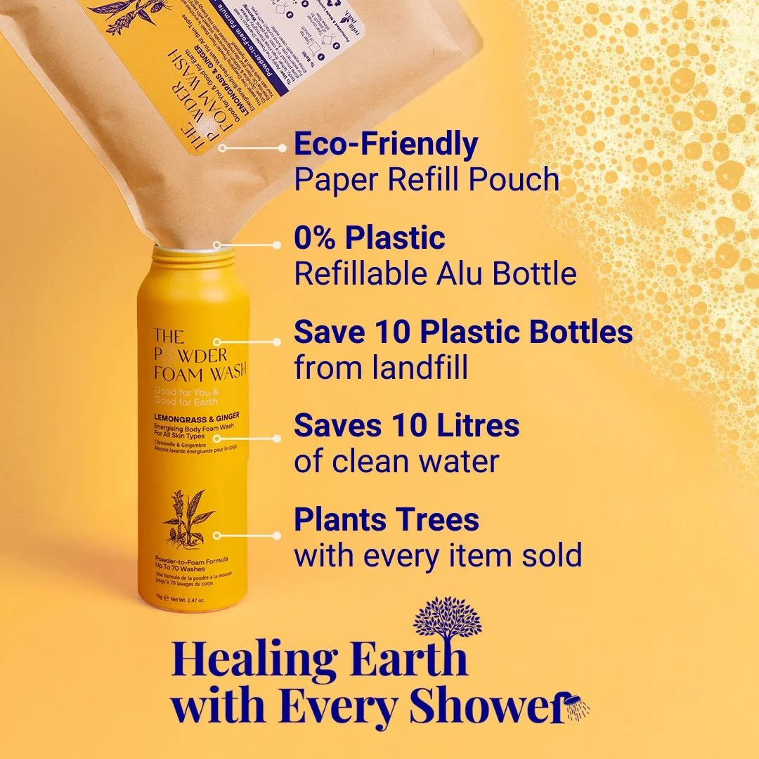 Energising Body Foam Wash For All Skin Types Lemongrass & Turmeric 70g / 2.47oz