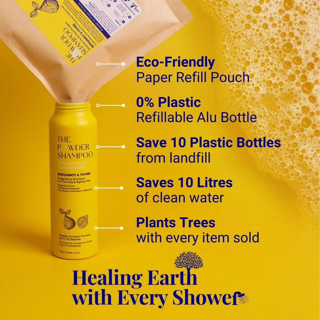 Invigorating Shampoo For Thinning & Ageing Hair Bergamot, Biotin, Ginger & Ginseng 70g / 2.47oz