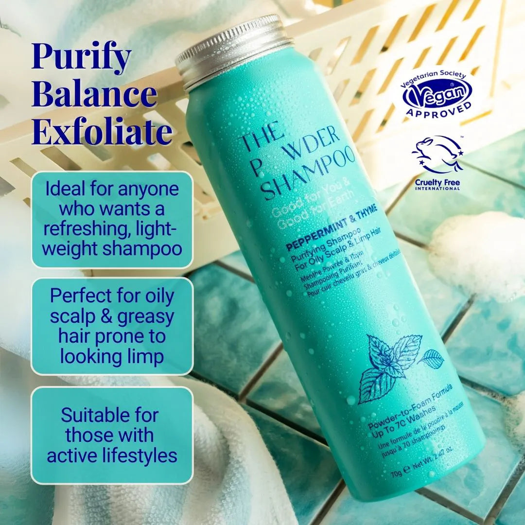 Purifying Shampoo For Oily Scalp & Limp Hair Peppermint & Papaya Enzyme 70g / 2.47oz