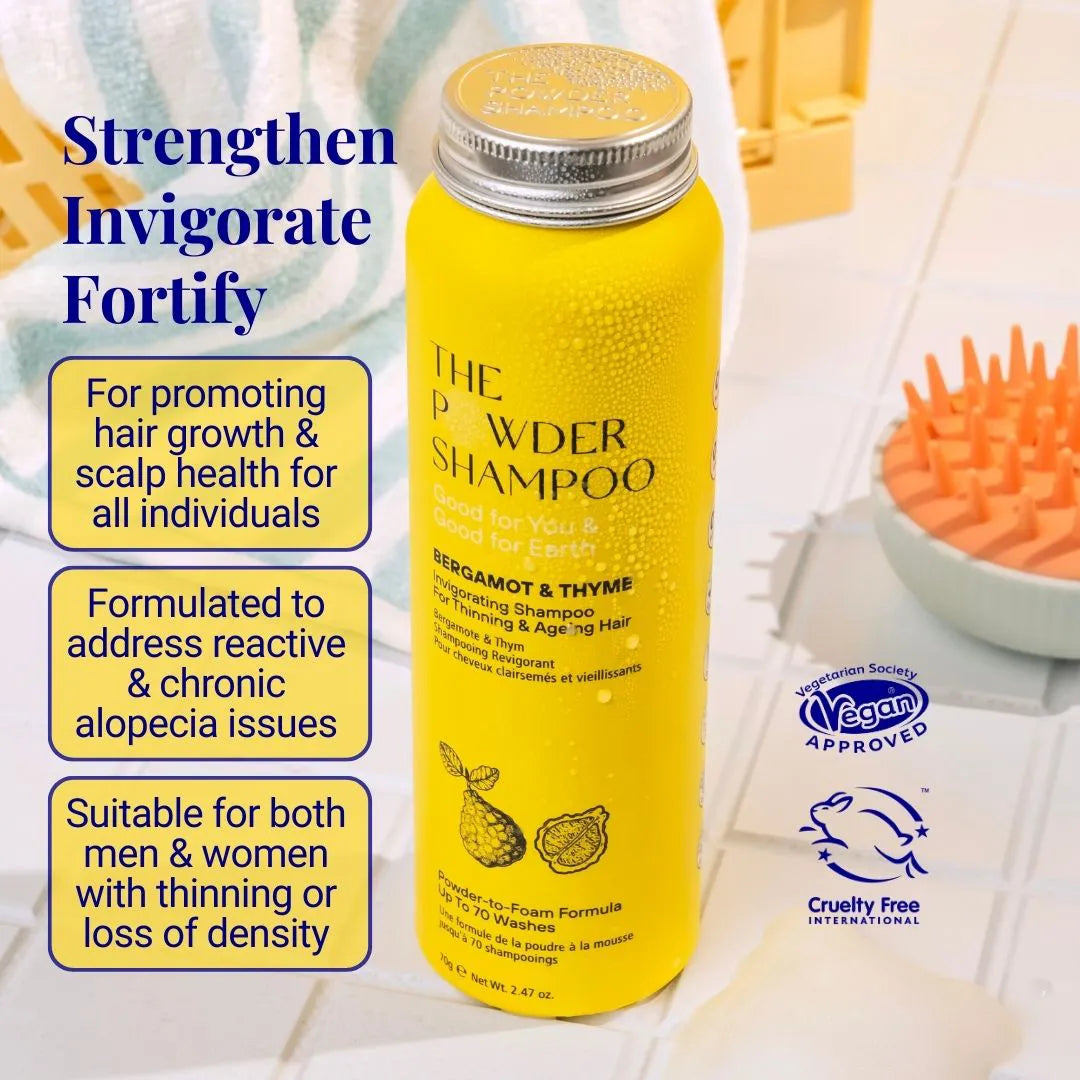 Invigorating Shampoo For Thinning & Ageing Hair Bergamot, Biotin, Ginger & Ginseng 70g / 2.47oz