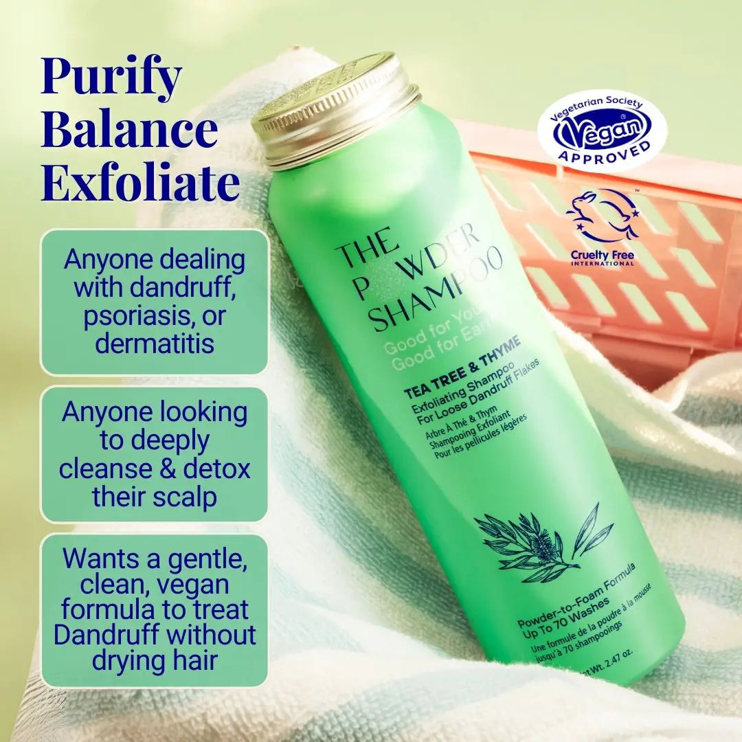 Exfoliating Shampoo For Loose Dandruff Flakes Tea Tree & Salicylic Acid 20g / 0.70oz