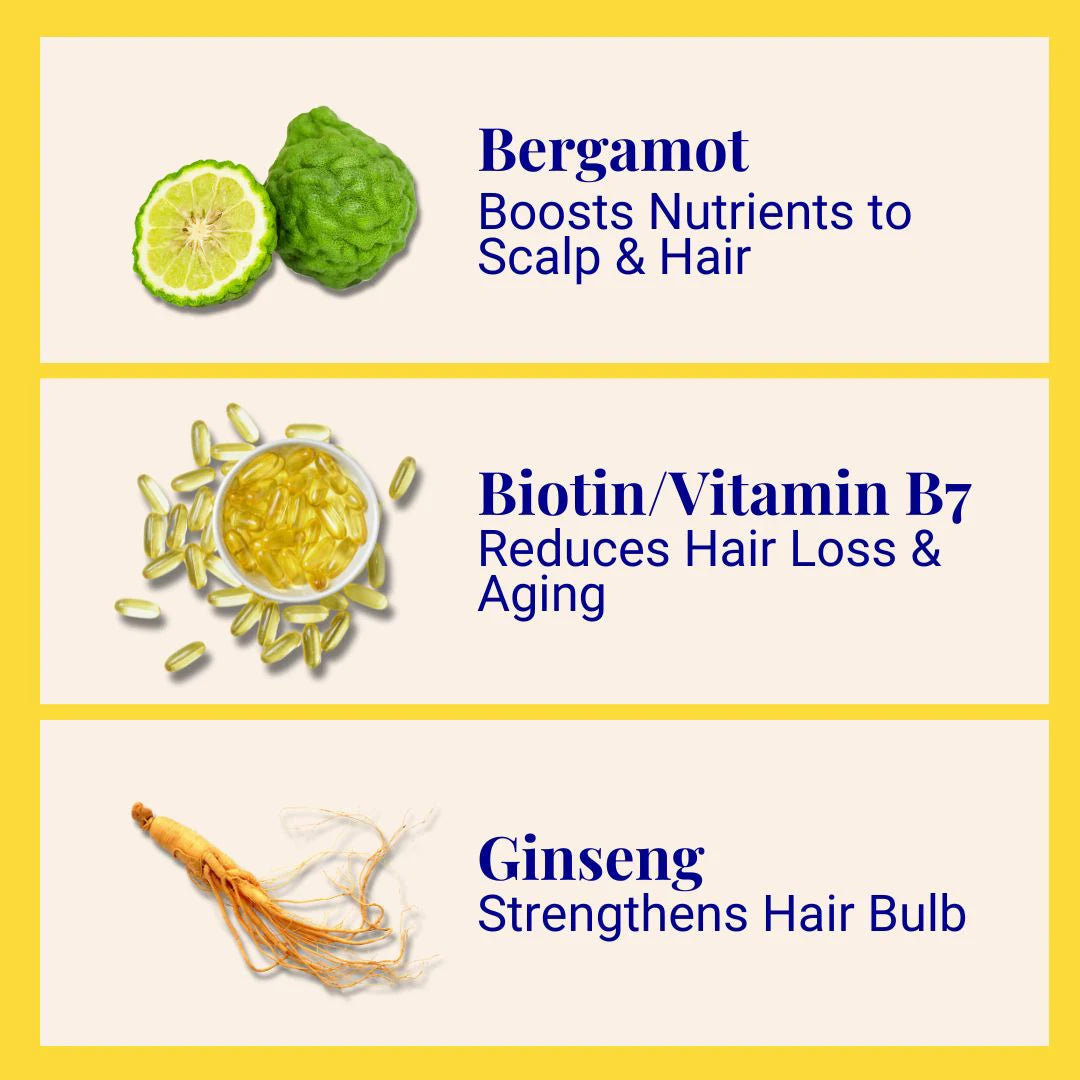 Invigorating Shampoo For Thinning & Ageing Hair Bergamot, Biotin, Ginger & Ginseng 70g / 2.47oz