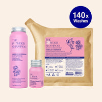 滋潤型淨髮粉，適用於乾燥脆弱的頭髮，含山茶花和天竺葵 ，Starter Kit