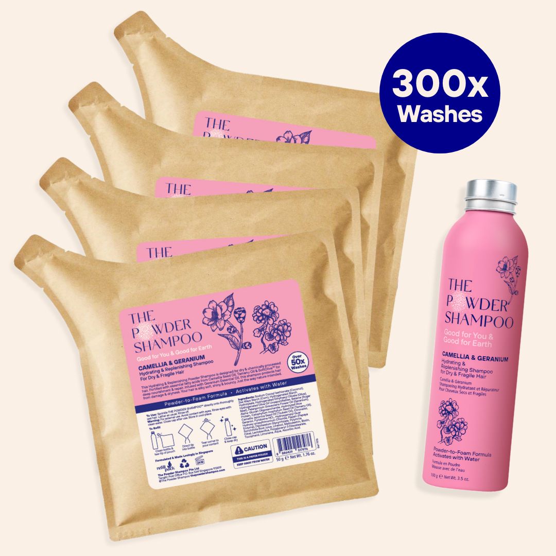 Hydrating Shampoo For Dry & Fragile Hair Camellia & Geranium (300x Washes - 1 Year Supply)