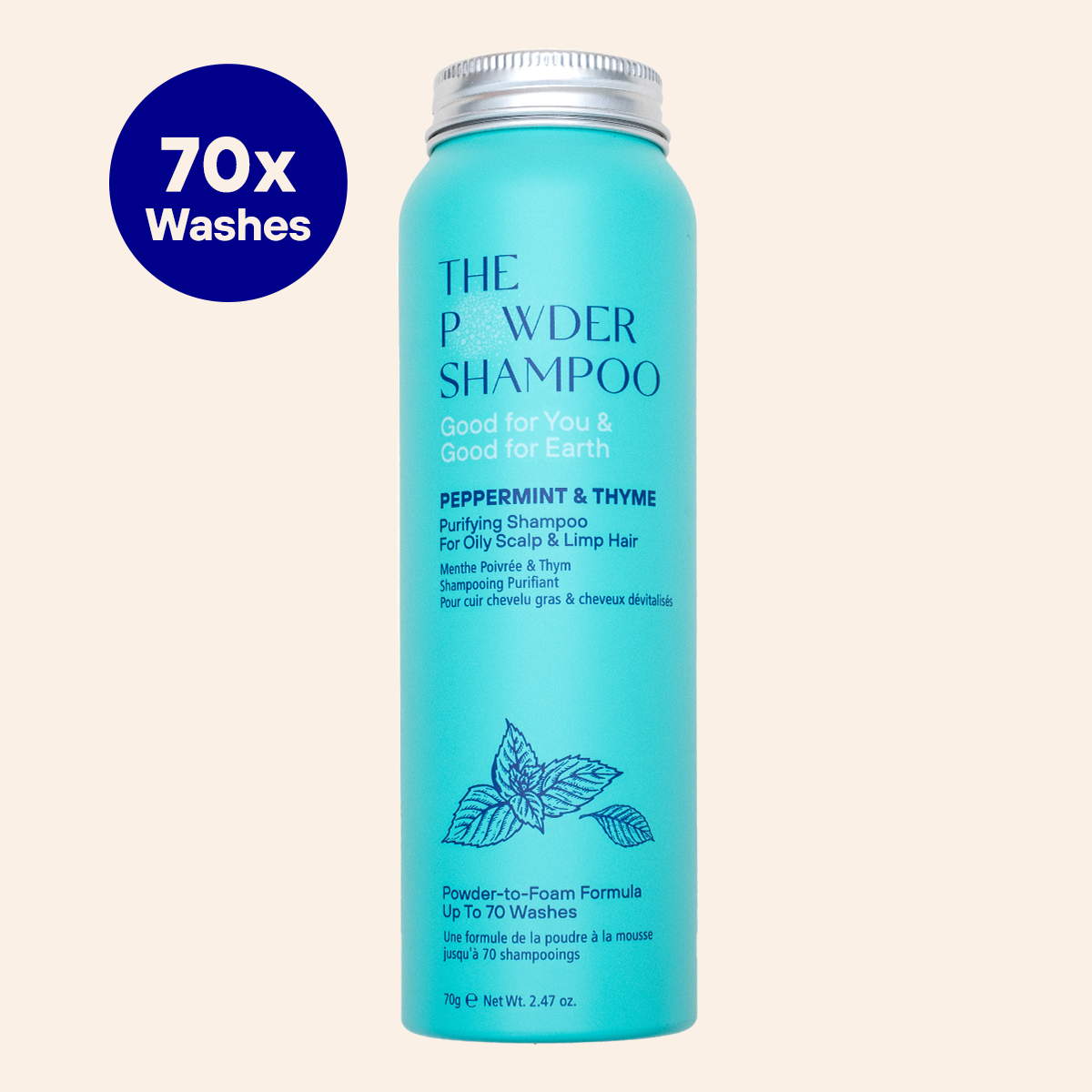 Purifying Shampoo For Oily Scalp & Limp Hair Peppermint & Papaya Enzyme 70g / 2.47oz