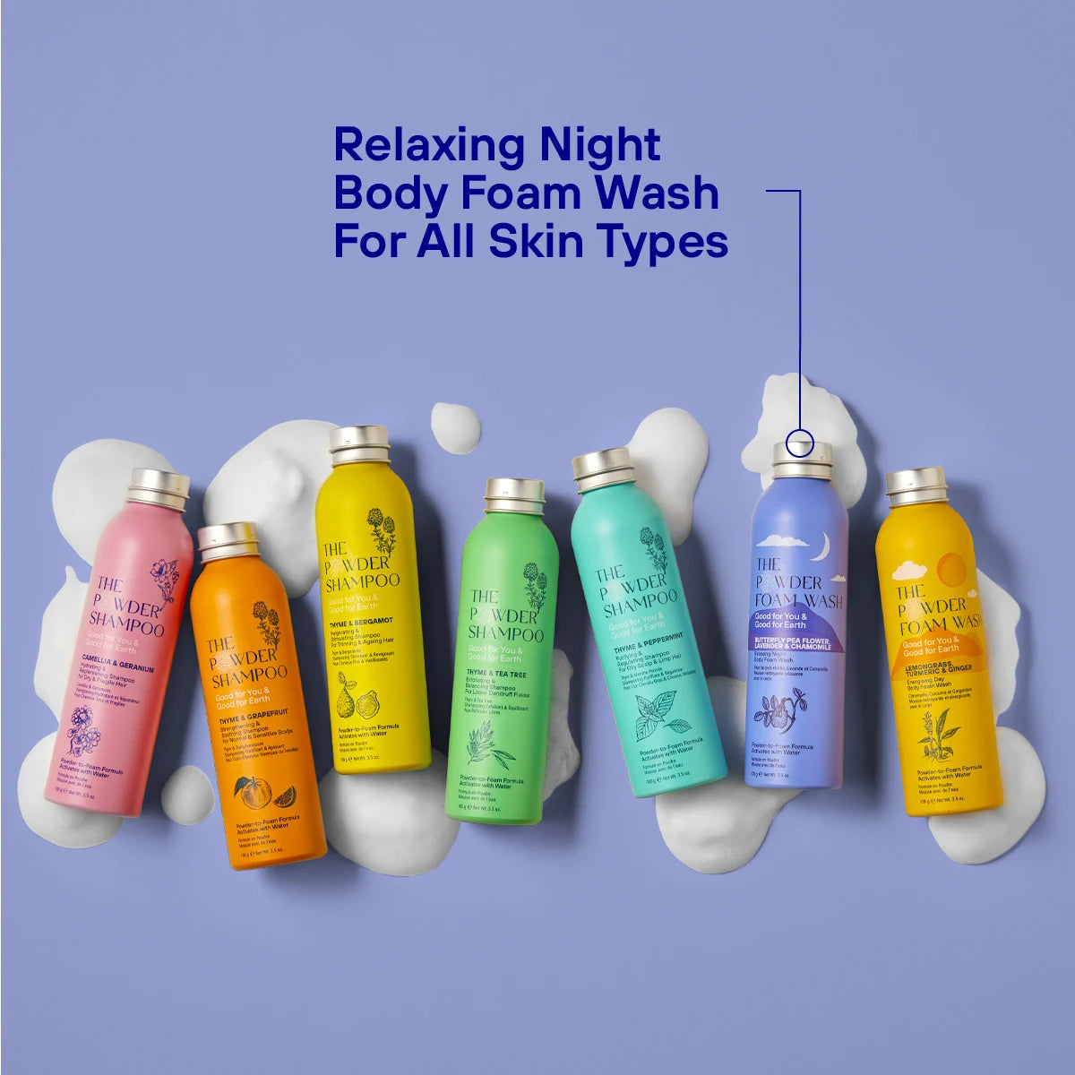 Relaxing Body Foam Wash For All Skin Types Lavender & Chamomile  100g / 3.5oz