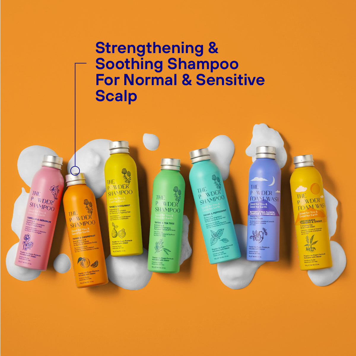 30x Mini bottle - Strengthening & Soothing Powder Shampoo For Normal & Sensitive Scalps 20g / 0.70oz
