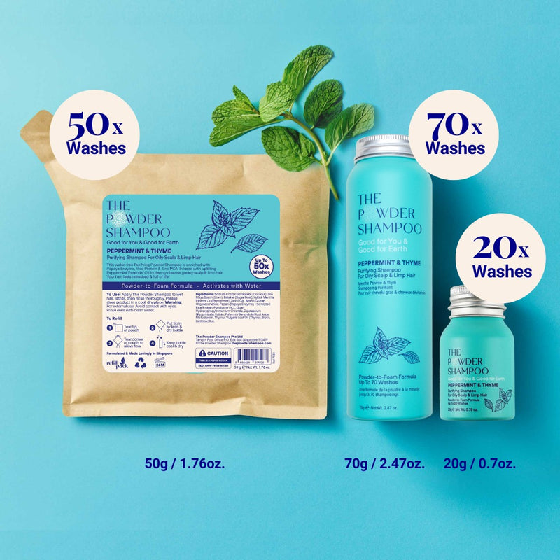 Purifying Shampoo For Oily Scalp & Limp Hair Peppermint & Papaya Enzyme (270x Washes - 1 Year Supply)