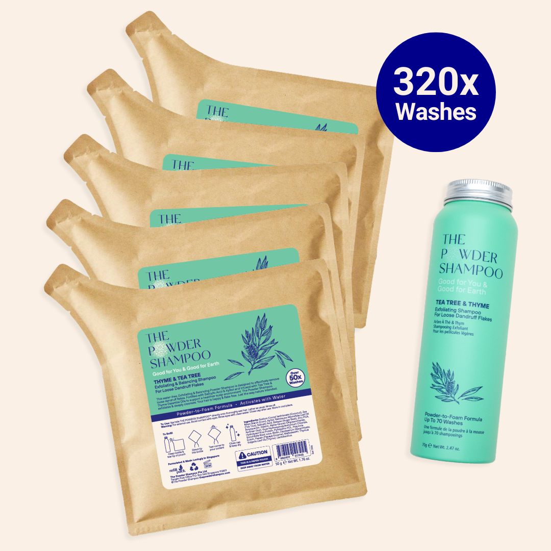 1 Year Supply (320x Washes ) - Exfoliating Shampoo For Loose Dandruff Flakes Tea Tree & Salicylic Acid