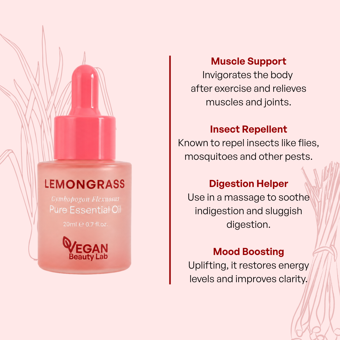 Lemongrass Pure Essential Oil 20ml
