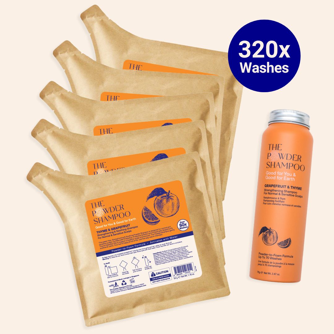 1 Year Supply (320x Washes) - Strengthening Shampoo For Normal & Sensitive Scalps Grapefruit & Probiotics