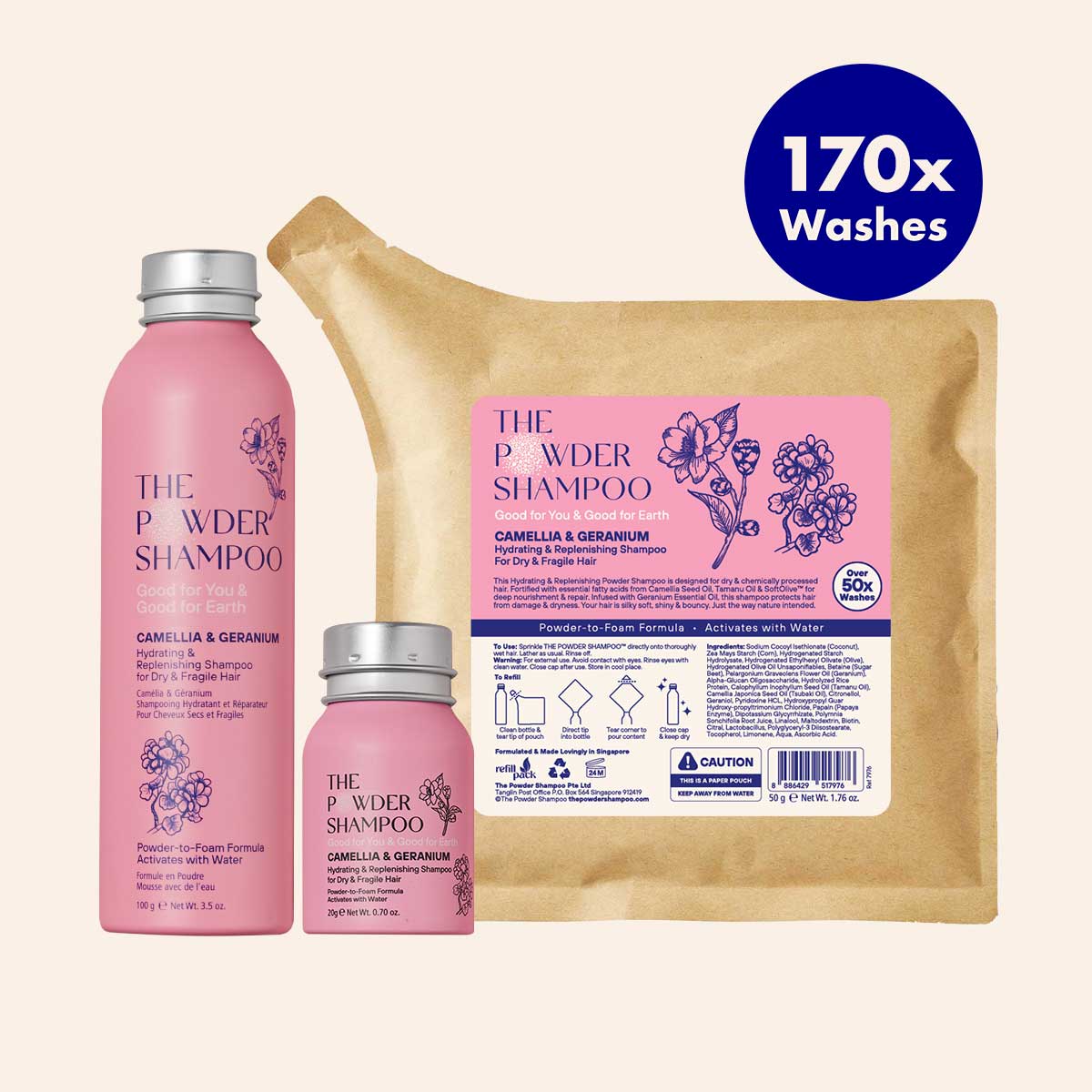 Hydrating Powder Shampoo For Dry & Fragile Hair Starter Kit