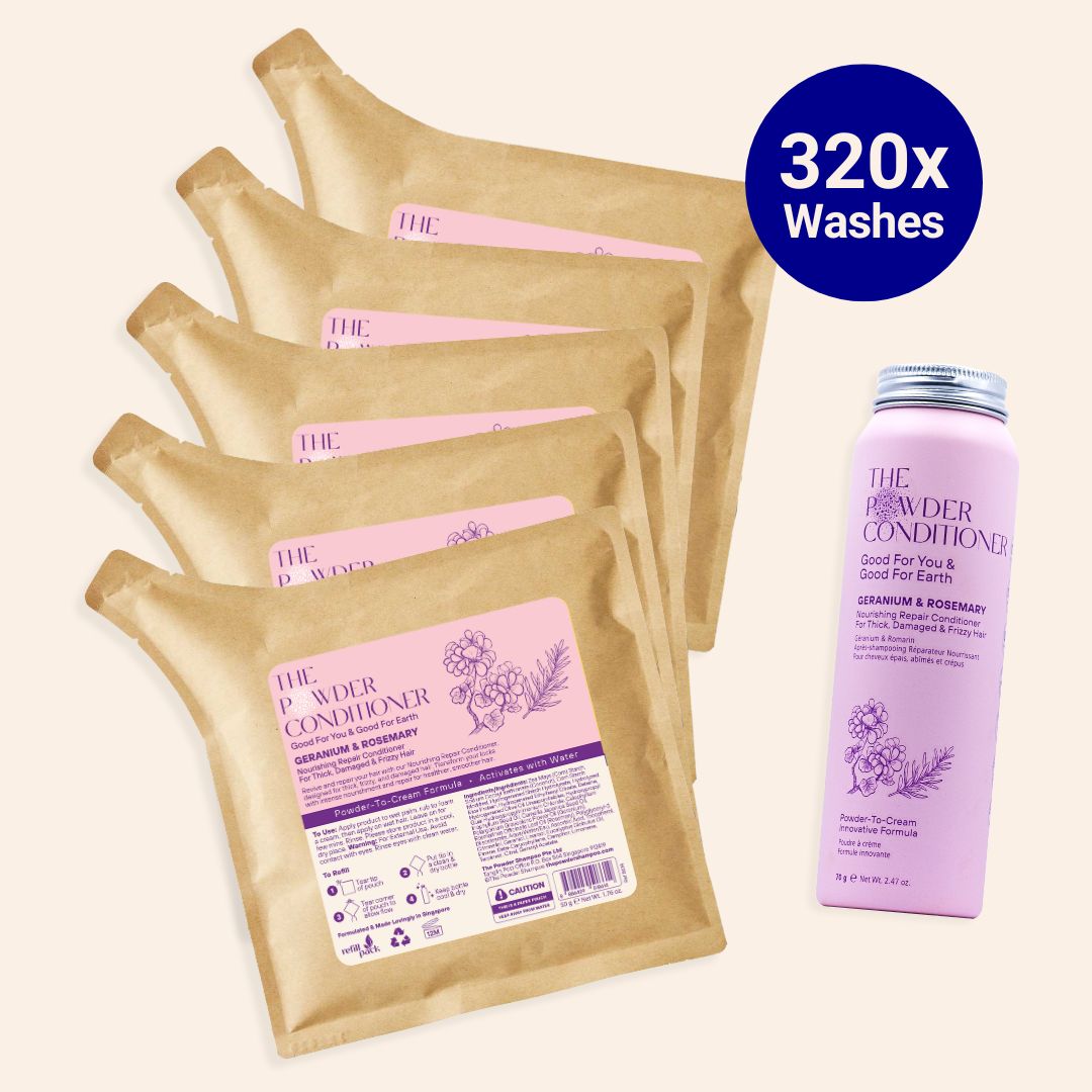 1 Year Supply (320x Washes) Nourishing Repair Conditioner For Thick, Damaged & Frizzy Hair Geranium & Rosemary