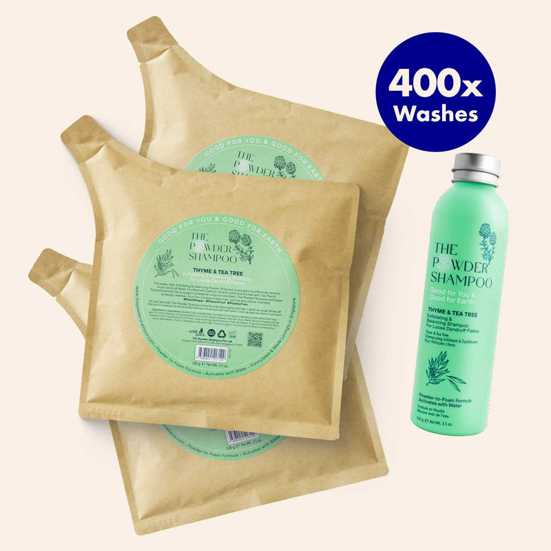 One Year's Supply - Exfoliating & Balancing Powder Shampoo For Loose Dandruff Flakes