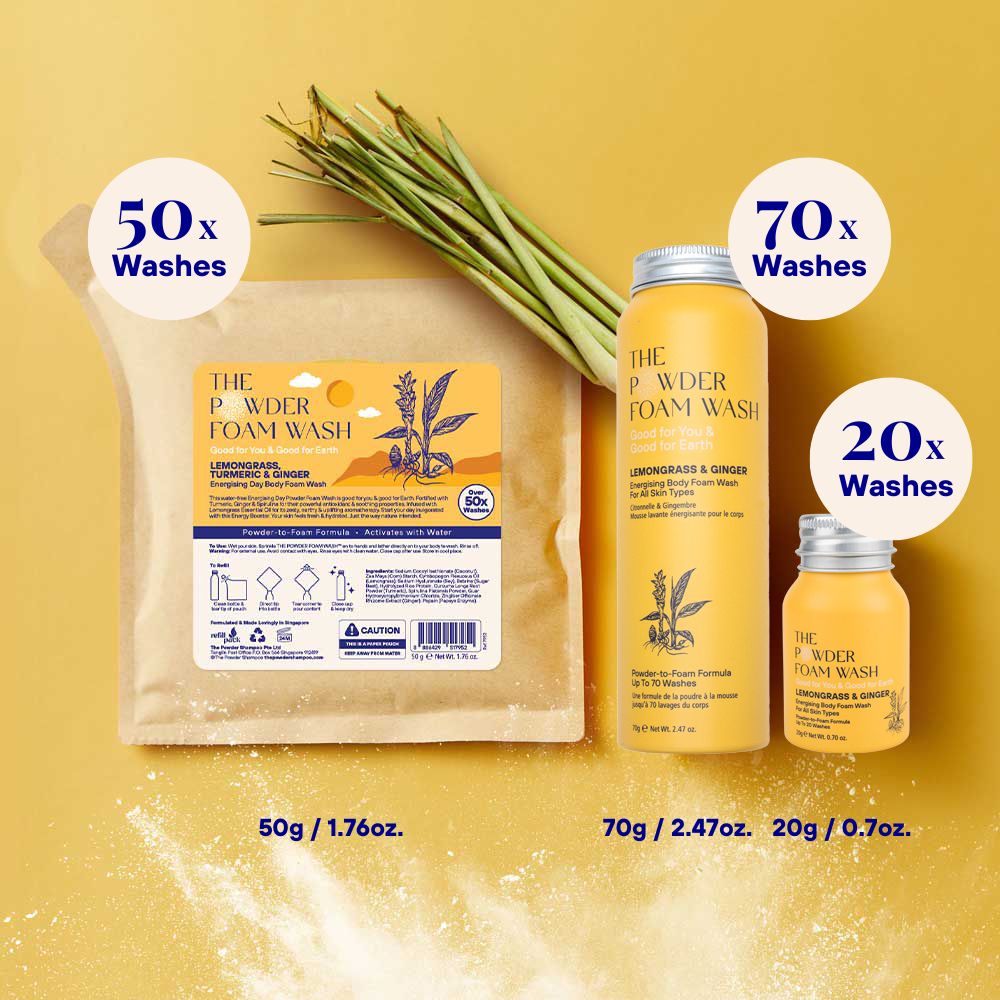 Energising Body Foam Wash For All Skin Types Lemongrass & Turmeric 70g / 2.47oz