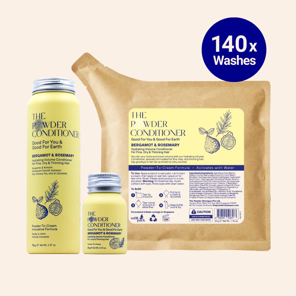 Starter Kit (140x Washes) Hydrating Volume Conditioner For Fine, Dry & Thinning Hair Bergamot & Rosemary